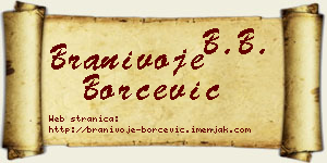 Branivoje Borčević vizit kartica